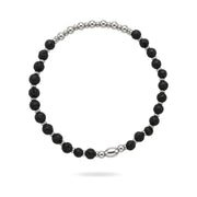 Men's 316L steel and lava bracelet